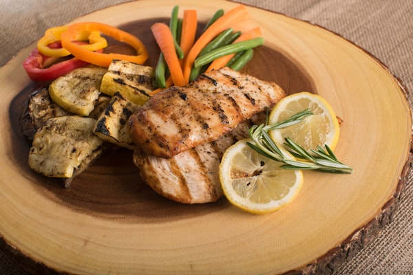 Grilled protein-rich meal